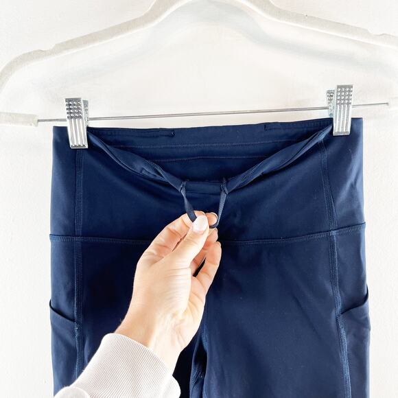 Lululemon Pace Rival High-Rise Crop Leggings 22" No Zip True Navy Blue 4 - Picture 5 of 11